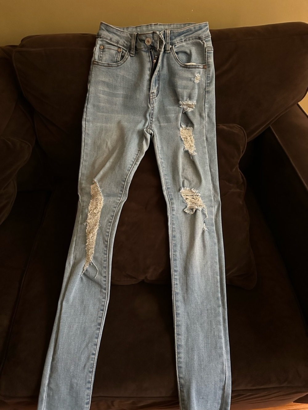 Light Blue Distressed Women's Jeans